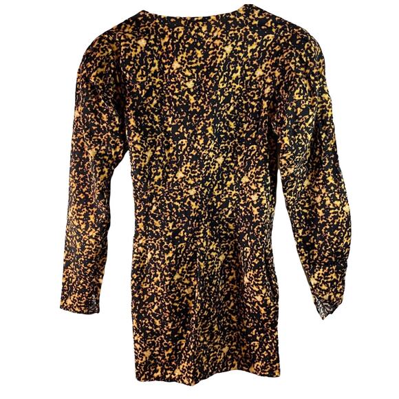 NWT We Wore What Women's Blanca Wrap Dress Long Sleeve Tortoise Shell Size Large - Picture 3 of 11